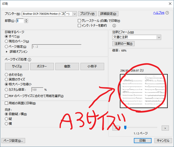 A4 2枚 A3 印刷 - シモネタ